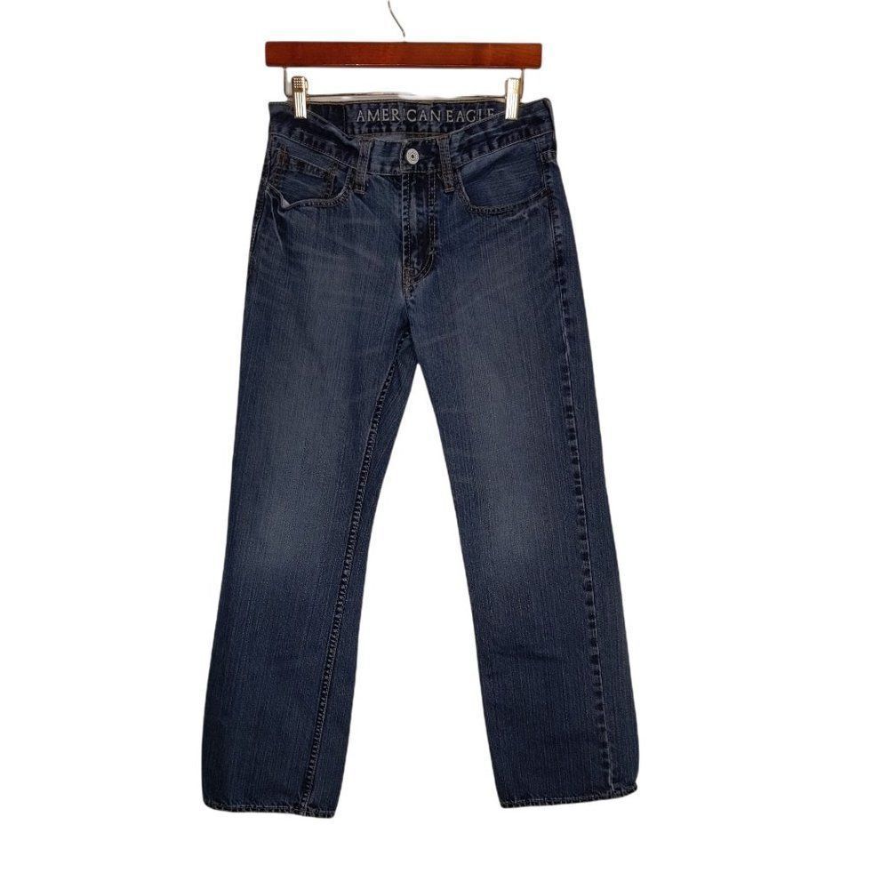 American Eagle Men's Low Rise Boot Cut Blue Jeans SZ 30